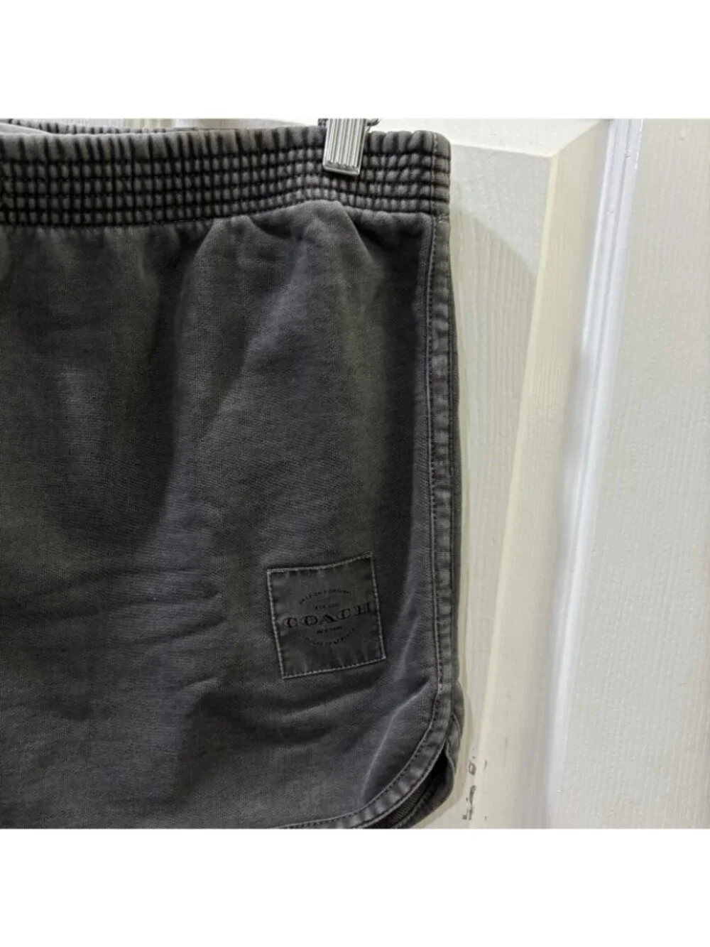 Coach Garment Dye Track Shorts Dark Gray Pullon Shorts Size M
